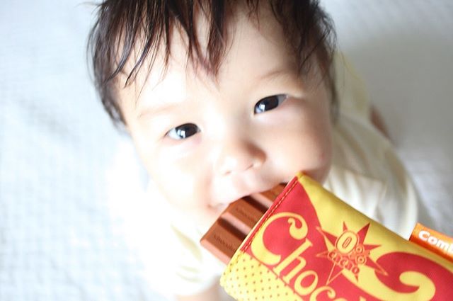 口コミ投稿：🍫💝パクッ♡じゅんちゃんより先に#チョコレートデビュー 😳.なわけもなく←@combi_babyli…