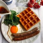 いつかのブランチ🍴手焼きのワッフルといろいろプレート。オリーブオイルと醤油でつくったドレッシングかけていただきます❤️ #GOYA #オリーブオイルのある暮らし #エキストラバージンオリーブオイル #&hellip;のInstagram画像