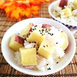 さつまいもごはん&hearts;秋の味覚、新米とさつまいも。奇跡のお水『岩深水』を使って作りました。調味料は、酒、塩、だし昆布だけ。シンプルゆえに素材の美味しさを楽しめます。滋賀県岩間山&hellip;のInstagram画像