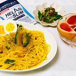 今日の1人飯メニュー ☆かぼちゃのカルボナーラ☆オクラのポン酢和え☆フランスパン(マヨネーズ  と砂糖)オススメの食べ方☆ゆで卵☆グレープフルーツ秋は食べ物が美味しい季節ですね&hellip;のInstagram画像