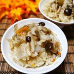 きのこの炊き込みご飯&hearts;4種類のきのこ。舞茸、えのき、しめじ、しいたけ。にんじん、油揚げ、ごぼう、具材をたっぷり。化学調味料無添加の和風だしパックを入れて炊飯器で炊きました。&hellip;のInstagram画像