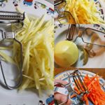 先日モニター当選した両面ピーラー‼️固いニンジンもジャガイモも、皮剥きらくらく‼️千切りだってらくらくでした～❇️#shimomurakihan #時短 #ピーラー #elulushop &hellip;のInstagram画像