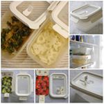 作りおきには至らずとも。買ってきた野菜は"切りおき"しています。レンコンは薄切りにして酢水につけて密閉フタの保存容器に。ピーマンは細切りにしてめんつゆ&ゴマ油少々であえて、エアー弁つきのフタを&hellip;のInstagram画像