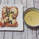 食事シリーズ！居酒屋は沢山行きますが、単なる外食はほとんどしません。自炊が一番美味しいと思えるその日まで#自炊#料理男子#ピザトースト#ポタージュ#絶品#ごといもポタージュ #ごと #五島&hellip;のInstagram画像