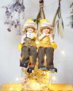 ..フルーツこびと妖精(*ฅ́˘ฅ̀*)♡とっても可愛いくて癒やされます🥰💕.どこに飾っても、ちょこんと座ってくれて可愛い🤣💖.見れば見るほど気になる▷輸入雑貨&hellip;のInstagram画像