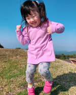 ニッセン様から頂いたAラインチュニックTシャツ＋７分丈レギンス2点セット♡110着用✩✩ 春らしくて可愛いカラー＆デザインでしかも2点セット😊動きやすいのに女の子らしい可愛いデザインだから莉乃も喜&hellip;のInstagram画像