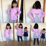 ニッセンさんのチュニック&レギンスを長女に着せてみたところ、『かわいくって、すごく気に入った〜😍』とのこと😊そして、次女も『わたしも着たい‼︎』と言い出し、お姉ちゃんにレギンスを譲&hellip;のInstagram画像