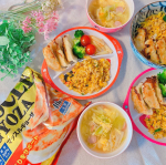 🍎﻿﻿昨日の在宅ワーク飯は﻿餃子🥟＆チャーハンの簡単ごはん🍚✨﻿﻿今回の餃子は﻿﻿𓇼マッスルギョーザ𓇼﻿﻿を焼きました🥟✨✨✨﻿﻿子供もパクパクで美味しいの&hellip;のInstagram画像