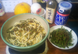 「葛の味噌ポン酢パスタ＆葛の味噌ポン酢合へ」の画像（1枚目）