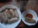 「春菊の肉巻き」の画像（1枚目）