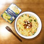 お昼ごはん清水食品さんのスープシェフズリザーブを使ってパスタ🍝冷蔵庫で冷やして飲める冷たいスープ！濃厚でとうもろこしの香りが🌽いいのでそのまま飲むのは勿論、パスタソースにしても美味しい&hellip;のInstagram画像