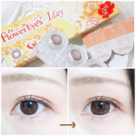 .@flowereyes.info.フラワーアイズワンデーを使ってみました💗.フラワーアイズワンデーはDIA14.5mmでしっかり可愛く盛れちゃいます✨ナチュラル系ドットフチか&hellip;のInstagram画像