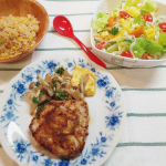 ～今日の晩ごはん～あと一品スープがあったらよかったかな◆#めかじきのステーキ酒・塩こうじ・おろし生姜に一晩漬けて小麦粉つけて焼きおろしぽん酢で。焼く時にニンニクスライスも一緒に。＊きの&hellip;のInstagram画像