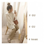 .上下GU コーデ♡白シャツ着回し ☝🏻️.足元わヒラキ @hiraki_official さんの 【 ふわりっとバレエシューズ 】が new in 🌠.履きごこち 良&hellip;のInstagram画像