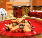 🍳レシピあります・昨日の一品から&hellip;・@soramitu.jp さまのモニターでグリーン＆ブラックオリーブの種無しとスライスをモニターでいただきました♪・希少なギリシャ産&hellip;のInstagram画像