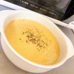 ごと芋ペーストをポタージュにしてみました☺️💓牛乳をいれて、コンソメで少し味を整えて完成！秋らしい、おいもの味がしたポタージュに&hellip;✨簡単おいしいし、甘みが強いおいものペーストだったからアイ&hellip;のInstagram画像