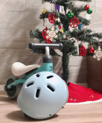 🚲💕・コロンとしてて可愛いヘルメット🌟乗り物好きな兄はち君の影響できゅう君も乗り物に興味津々だから毎日バイクに手を伸ばしてヒヤヒヤです😂笑・きゅう君の乗り物デビュー用に&hellip;のInstagram画像