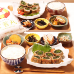 *❁︎晩ごはん・春菊の肉巻き・彩野菜の黒酢炒め・ごぼうサラダ・ひじき・ちくわとわさび漬け・白米(雪若丸)***********&hellip;のInstagram画像