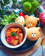 ワンプレートランチ🌼おうちカフェ🎶チキンのトマト煮込みを作ったのでワンプレートランチにしました🍴トマト煮込みはごはんも美味しいけどパンと食べるのも好きです🥰ササッと作れる簡単メニュ&hellip;のInstagram画像