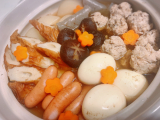 鰹だしをとっておでん
