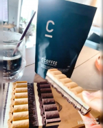 Good day☕️.甘いもの　＋　C COFFEE☕️罪悪感減らして、coffee break MCTオイルいりのチャコールコーヒーダイエット効果も高くて、美味しいからず&hellip;のInstagram画像