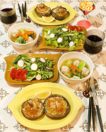 *。🍴👩🏻&zwj;🍳ビストロあちか👩🏻&zwj;🍳🍴・特大椎茸のバターパン粉焼き・鶏団子と野菜のスープ・あやめ雪かぶとレタスのサラダ・金柑・赤ワイン先日ディナーで行った【 あさひ堂 】で&hellip;のInstagram画像