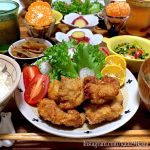 2021/03/19.#献立唐揚げきんぴらごぼうさつまいもレモン煮豆苗炒めお味噌汁みかん...✂︎-----✂︎-----✂︎-----✂︎-----✂&hellip;のInstagram画像