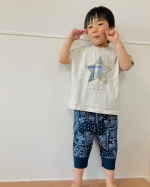 ニッセンのサルエルパンツをお試しさせていただきました❤️とっても動きやすい！伸びも良く、息子も動きやすいーー！と喜んでいました😊息子は、猛スピードで走るので💨良く転ぶ😂膝を擦りむくのが痛そ&hellip;のInstagram画像