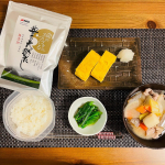 豚汁をメインカウントにしていいのか、献立っていつも悩みます🤔今回はだし巻き卵に🙌晩ごはん＊具沢山豚汁＊だし巻き玉子＊ほうれん草のお浸し日光フーズ様よりモニター頂いた豊の&hellip;のInstagram画像