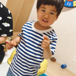 株式会社ニッセンのキッズ商品ボーダー半袖Tシャツ❤展開サイズ100~170cmはありますが息子は100cm着用してます！息子にはまだちょっと丈長いかな？来年も着れそう❤&hellip;のInstagram画像