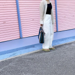 今日は、早起きして朝カフェに行って充実した1日𓂃♡⁡ハッピーなこともあり（全記事みてね💕）ぐっすり寝れそう😪⁡コーデは、#ニッセン　さんの#ゆるフィットワイドパンツ　と合わ&hellip;のInstagram画像