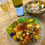 先日ABCクッキングから頂いたドイツワインとABCクッキングレシピで作った油淋鶏🐓✨ドイツワインはラベルがお洒落でかわいいワインがたくさんあるよ❤️『Pinot Blanc H&hellip;のInstagram画像