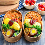 2021.07.21・オムライス・ボロネーゼ・ズッキーニの粉チーズ炒め・うずら入りミートボール・さくらんぼ**オムレツ失敗した〜😂**#フーディーテーブ&hellip;のInstagram画像