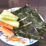 マルサンの豆乳スライスをモニター試食しました。わさびとパクチを塗り、板海苔で巻いてつまみに！おいしゅうございました～♪・#PR #マルサンアイ株式会社 #マルサン #マルサンアイ #豆乳スライス #&hellip;のInstagram画像