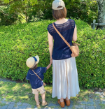 *むすこーで♡ままこーで*女の子ママと違って可愛いお揃いは出来んけど雰囲気揃えてお出かけするのって楽しくて好き♡がっしり型のママですが好きな格好してます😅この日はニッセンさ&hellip;のInstagram画像