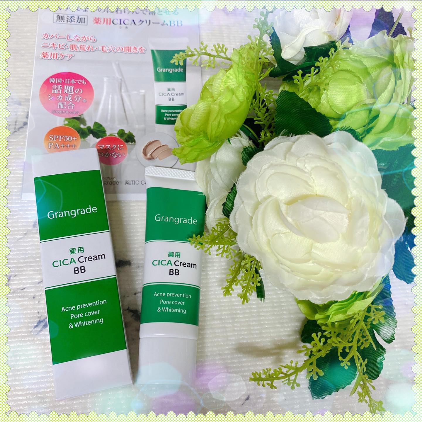 口コミ投稿：.石けんで落とせてマスクにファンデ移りしにくい！！グラングレイ薬用CICAクリームBB…