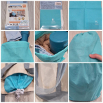 #モニプラ 様を通じて、 #株式会社KAWAGUCHI 様の#Dew (R) 使用 #不織布 の #巾着 M をお試しさせていただきました💎Dewの抗菌の印である、青色のシンプルなデザイン&hellip;のInstagram画像