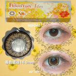 モニプラで当選したフラワーアイズワンデーのローズブラウンを使ったよ✨かなり大きい！フチも太めで内側とのコントラストが強い👀メイクとのバランスは考えないといけないけどくっきりはっきり見せたい&hellip;のInstagram画像