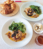 *.きょうのランチ♡沖縄のアグー豚の中でも希少な「南ぬ豚」をつかっためっちゃジューシーなハンバーグで、ワンプレートランチにしたよ🐷やえやまファームからお取り寄せ👉@yaey&hellip;のInstagram画像