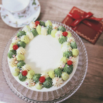 𓂃#christmascake𓂃xmasケーキをひと足早くお試し🎂@colombin_official のクリスマスリースケーキ🎄冷凍配送ケーキで🚛型崩れも&hellip;のInstagram画像