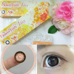 今回はビューフロンティア様のDIA14.5カラコン「フラワーアイズワンデー」お試しさせて頂きました💓度数は度なし～度あり(-7.00まで)✨私が選んだのはミモザブラウン。暗&hellip;のInstagram画像