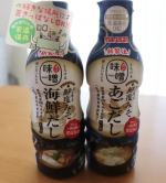 マルサン様の「だし香る鮮度みそPREMIUMあごだし、海鮮だし」をお試しさせていただきました。国産原料100％みそを使用し、化学調味料無添加です。液体みそなので、さっと溶けて使いやすさも抜群！！&hellip;のInstagram画像