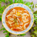 【 朝ご飯‪&nbsp;𓌉◯𓇋 】野菜をたくさん使ったミネストローネ風スープ🍅北海道産インカのめざめ入り🥔　煮込み料理によく合います♡しっかり食べて今日も一日頑張ります(  ˊᵕ&hellip;のInstagram画像