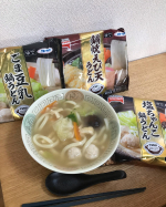 テーブルマークさんの冷凍うどんシリーズ😋家族で美味しくいただきました✨どれも美味しかったですが、イチオシは鍋焼えび天うどんです👍3種類とも味はしっかりしてて、うどんはモチモチ、具とスー&hellip;のInstagram画像