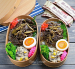 2022.01.13・牛肉とごぼうの時雨煮・味卵・菜の花の柚子胡椒和え・蓮根のマヨポンサラダ**寒すぎて布団から出るのに30分かかりました🥶**一緒に写って&hellip;のInstagram画像