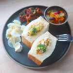 こんにちはついこの間の朝ごはん🌱サンドイッチ、ブロッコリー茹卵アンチョビマヨ🌱蒸したかぶ、はちみつヨーグルトドレッシング(再)🌱今回はカリッとれんこん、カレー風味🌱香味野菜と豆&hellip;のInstagram画像