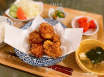 みんな大好き唐揚げ&hearts;︎揚げたてジューシー最高!!!!味変でおろしポン酢乗せたらサッパリで美味しかった〜8個ぺろり𖤐&acute;-#晩ご飯#夜ご飯#お家ごはん#唐揚げ#唐揚げ定食#おろしポン酢#お&hellip;のInstagram画像