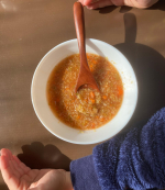 野菜たくさんスープ😌ブンブンチョッパーで全て細かく✨・キャベツ・人参・ピーマン・玉ねぎ・トマト息子も気に入ってパクパク😌#野菜をMOTTO #野菜をもっと #母&hellip;のInstagram画像