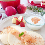 りんご尽くしのパンケーキランチ🥞🍎🍴#ランチ#パンケーキ#野菜をMOTTO #野菜をもっと #母の日 #モンマルシェ #スープ #monipla #monmarche_fanのInstagram画像