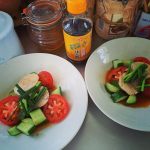 鶏ハムを作ったらとりあえずサラダに今回はくまモンがかわいいホシサンの火の国ポン酢をかけましたこのポン酢が旨味があって美味しいさっぱりとしたサラダをさらに爽やかに&hellip;のInstagram画像